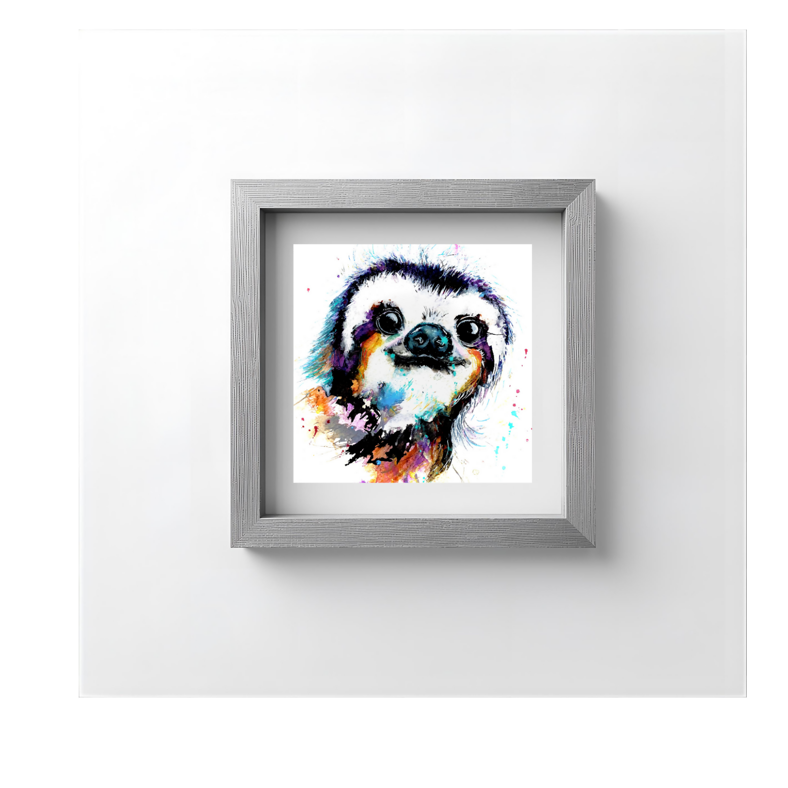 FINE ART PRINT OF SMILEY SLOTH, PART OF THE 'LITTLE MINI TREASURE' ART COLLECTION