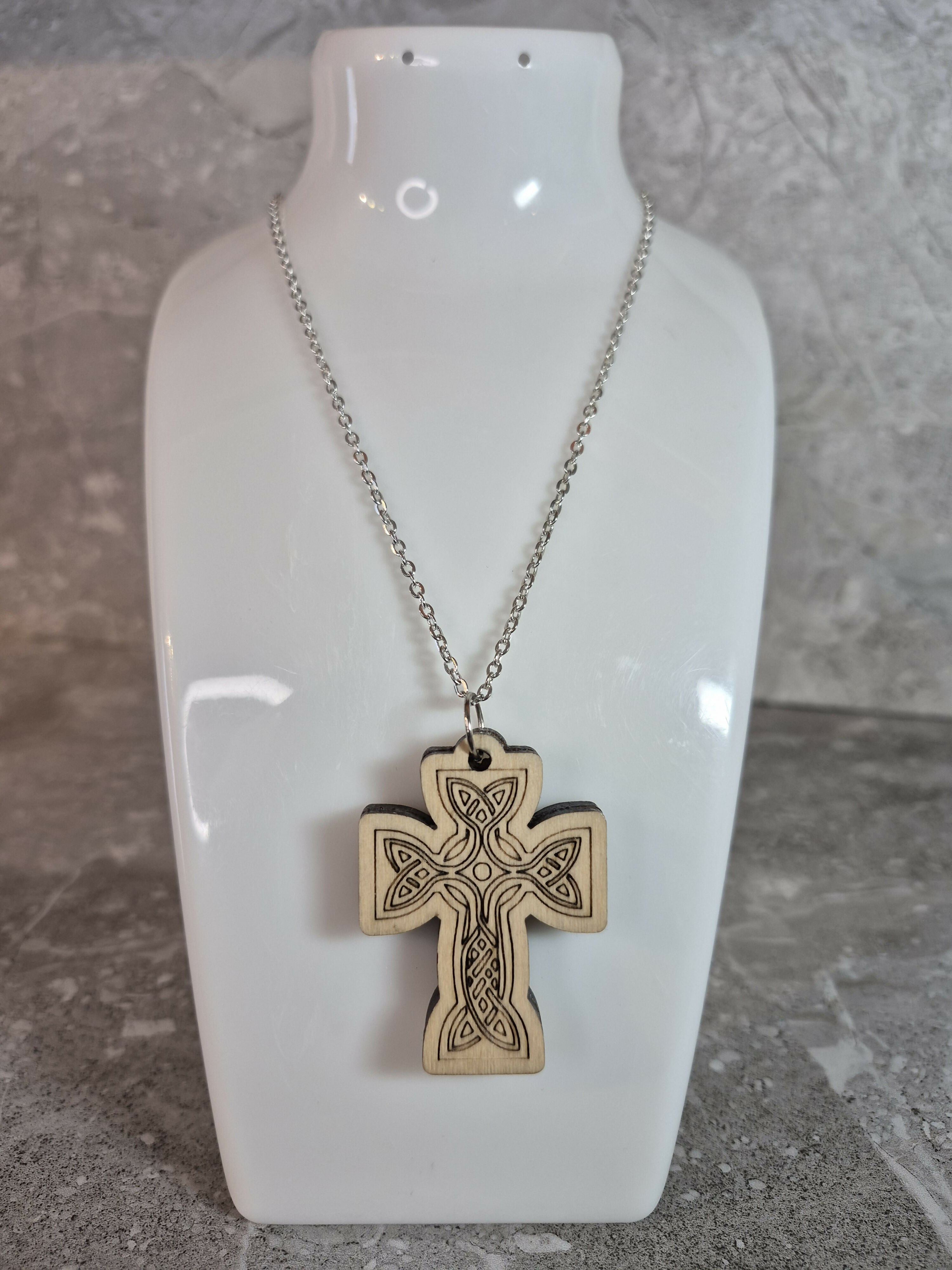 Handcrafted and Engraved Celtic Cross Pendant