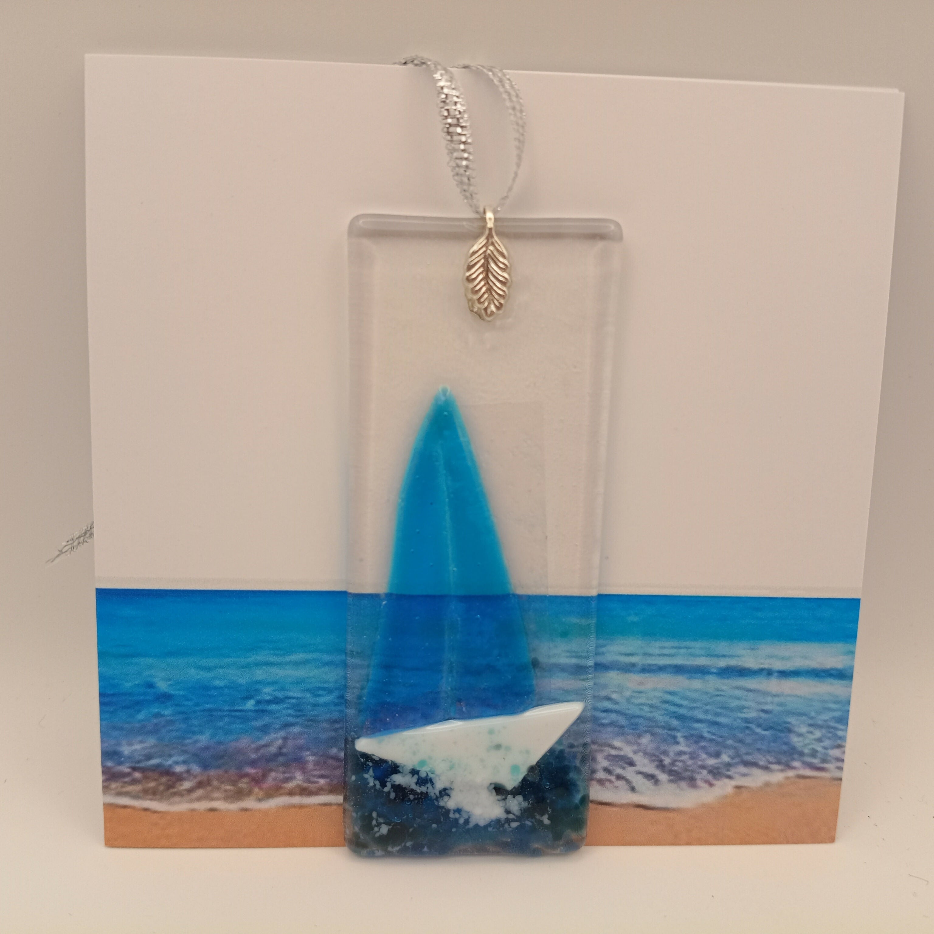 Fused Glass Boat Card