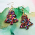 Handmade XL Glitter Resin Christmas Trees Earrings