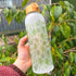 Rainforest Leaves - 25oz Glass Water Bottle with Bamboo Lid