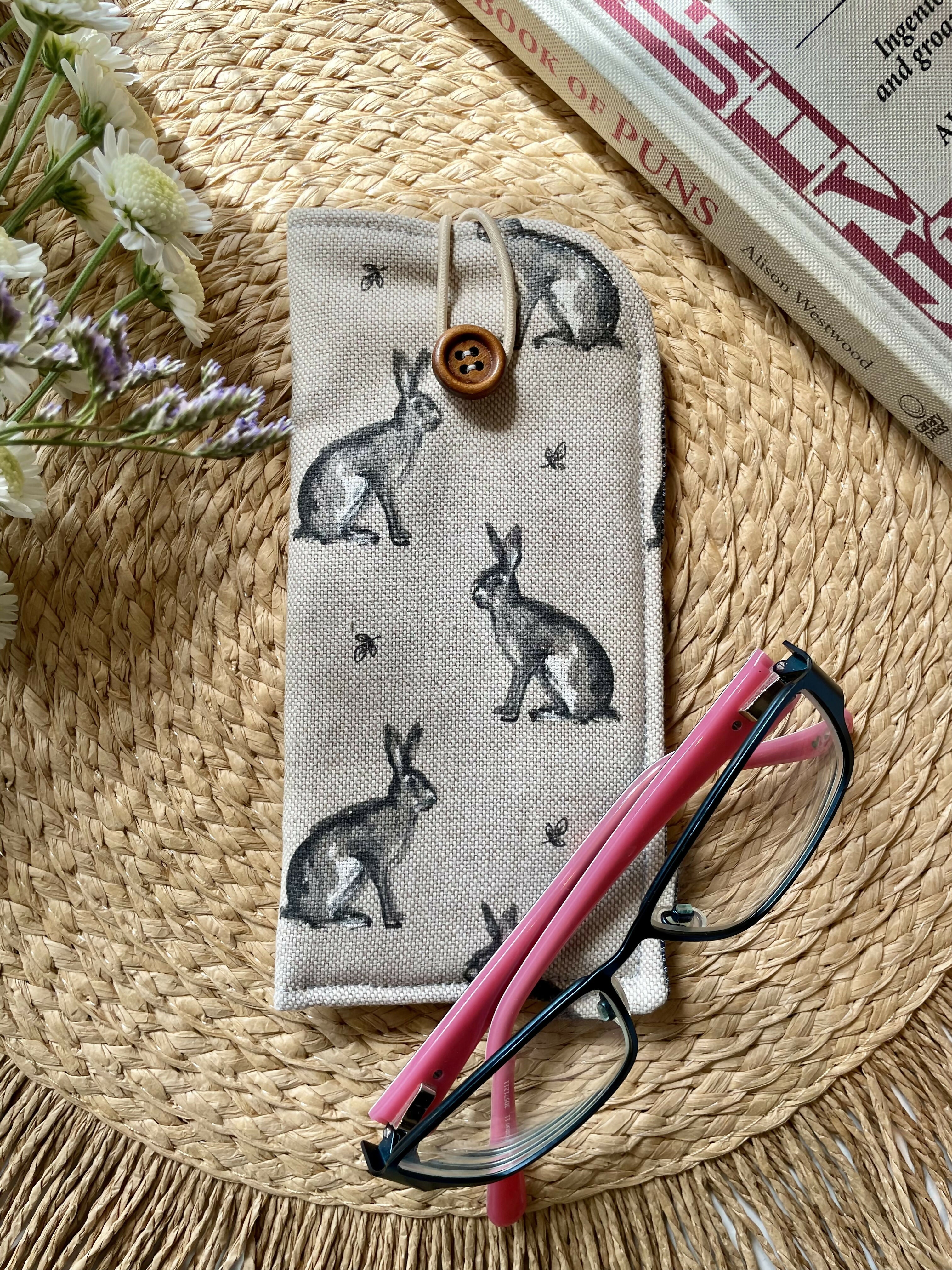Rabbit Print Glasses Case
