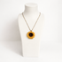 Sunflower Pendant Necklace with Gold Chain in Yellow and Brown