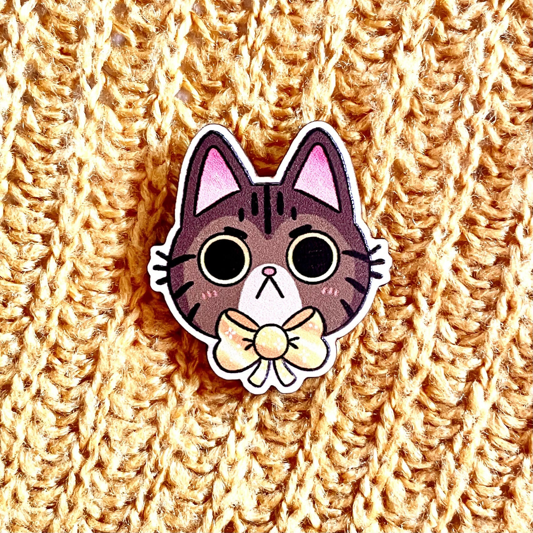 Moody Cat Wooden Pin