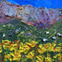 Sheep in the daffodils Black Framed Oil Painting On Wood