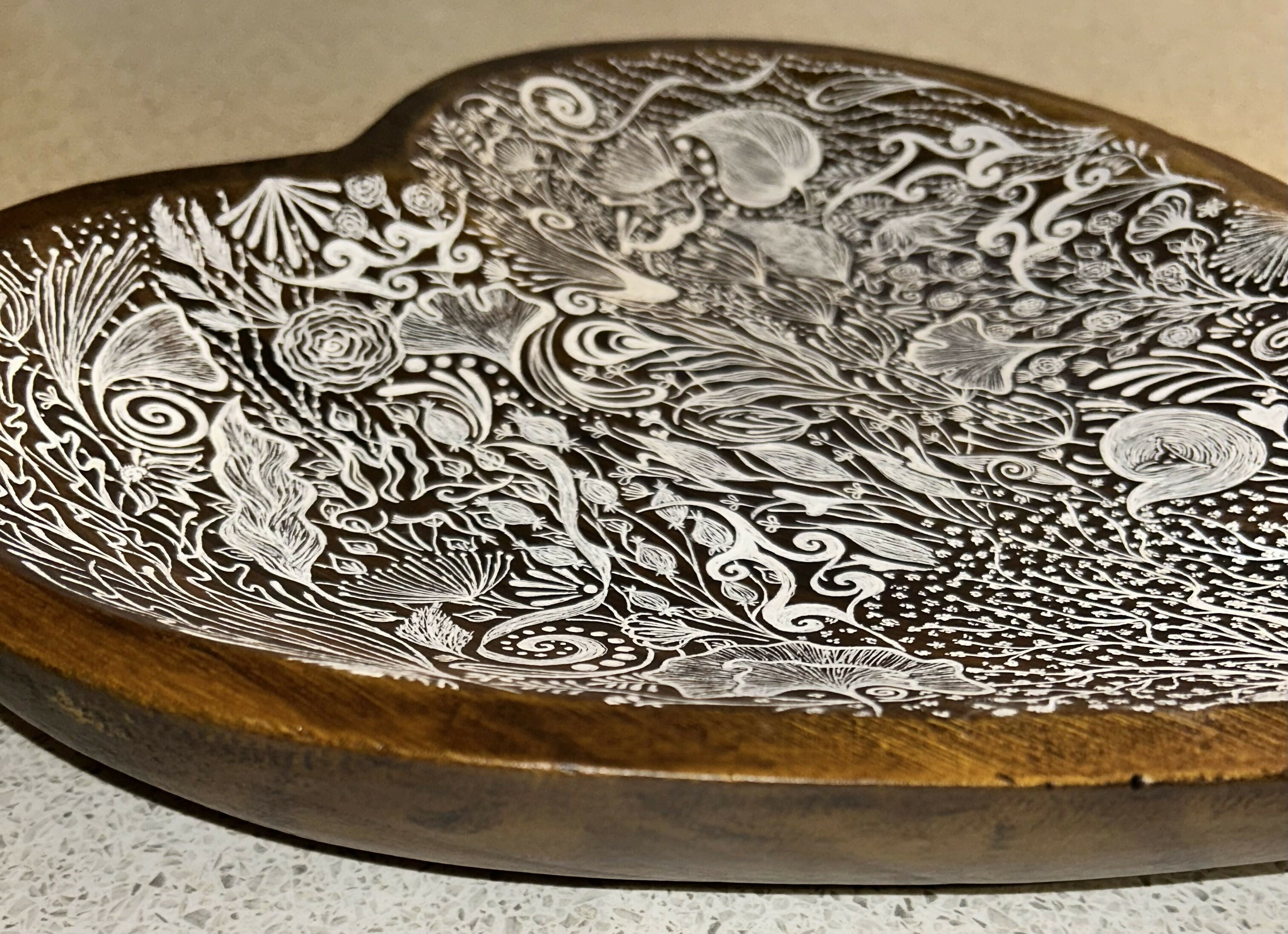 ORIGINAL ARTWORK ON MANGO WOOD HEART