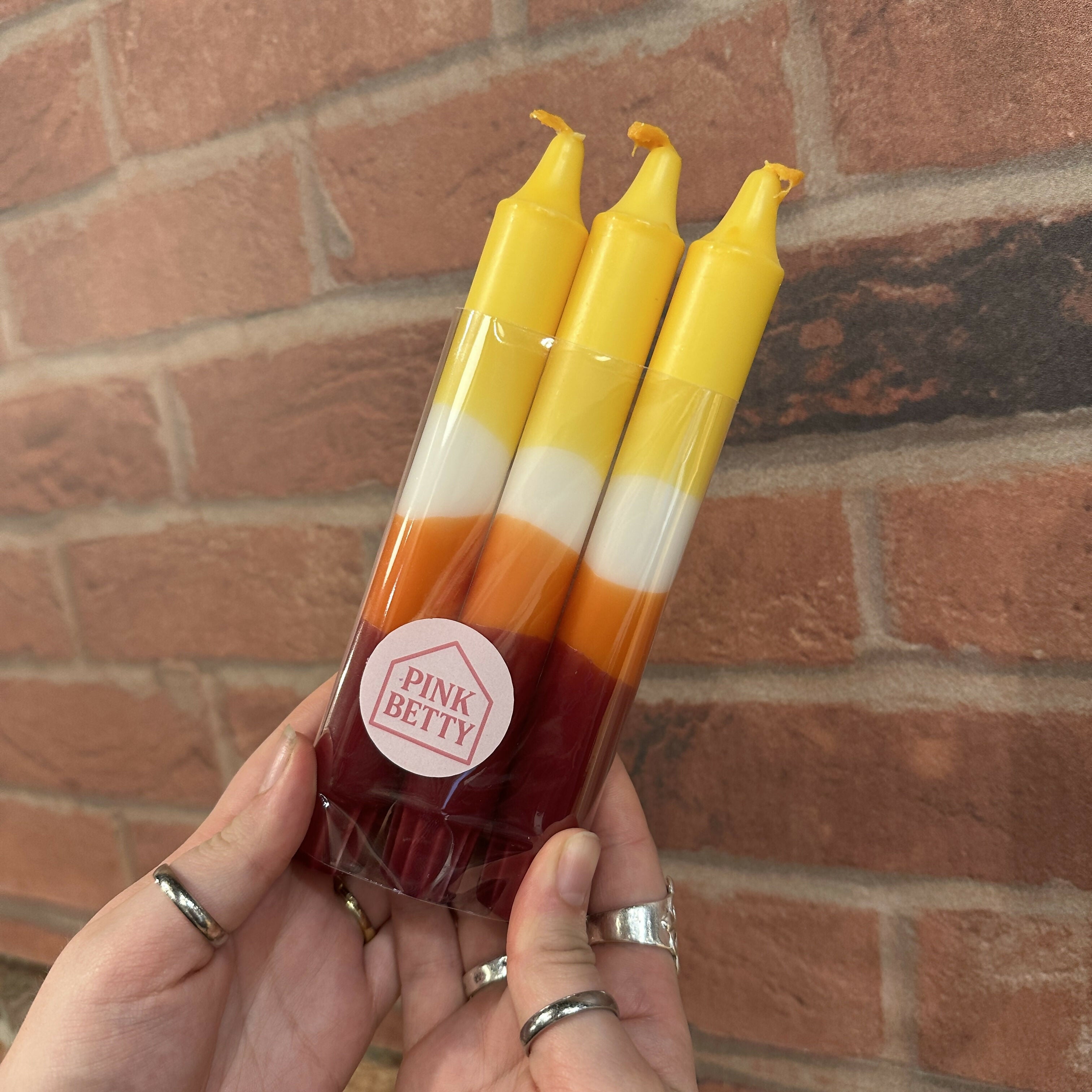 Pack of 3 Unscented Candles - Various Colours - Holders Sold Separately