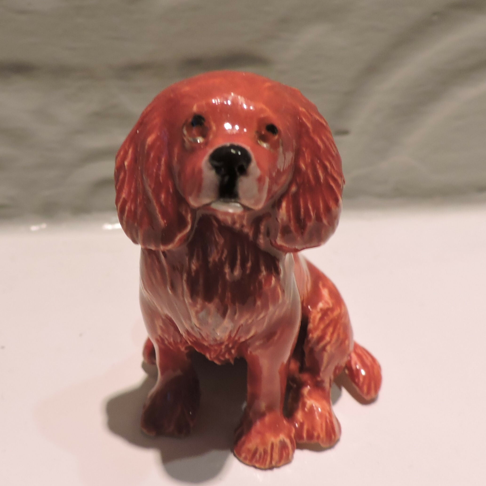 Ceramic Cavalier King Charles Spaniel dog sculpture, Ruby