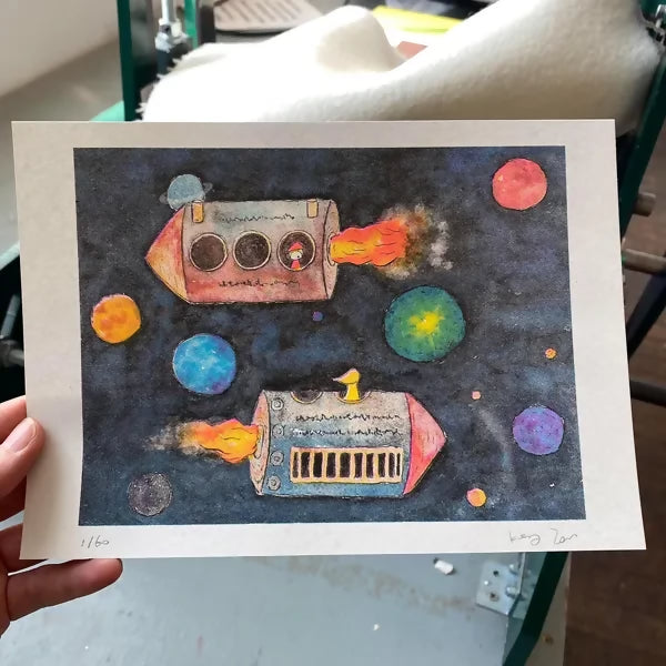 Lost in Space Riso Print A5