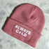 Always Cold Cuffed Rectangular Patch Beanie Hat