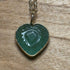 Lovely Gold Plated Carved Green Strawberry Quartz Heart Pendant Necklace