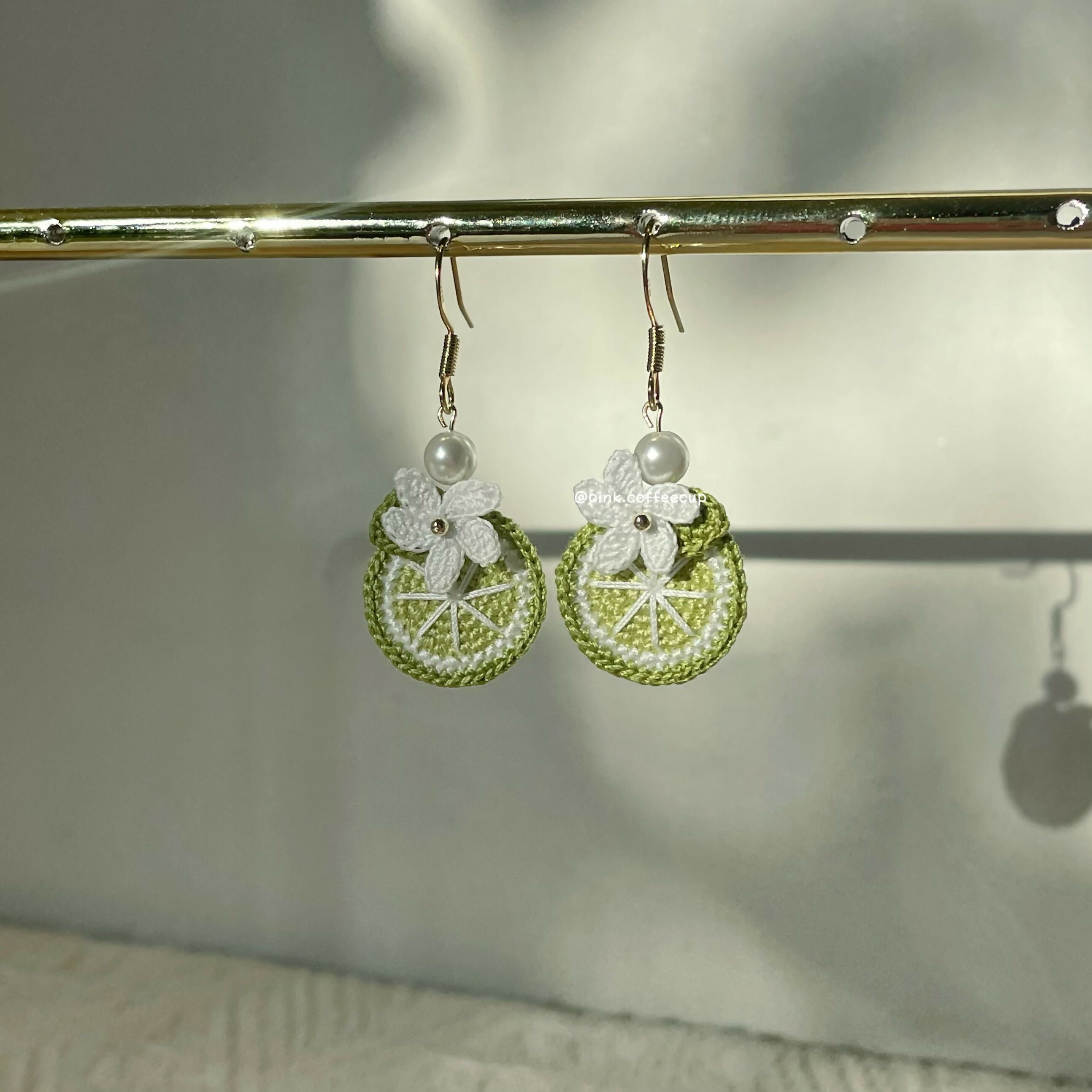 Micro Crochet Lemon Lime Orange Drop and Dangle Earrings