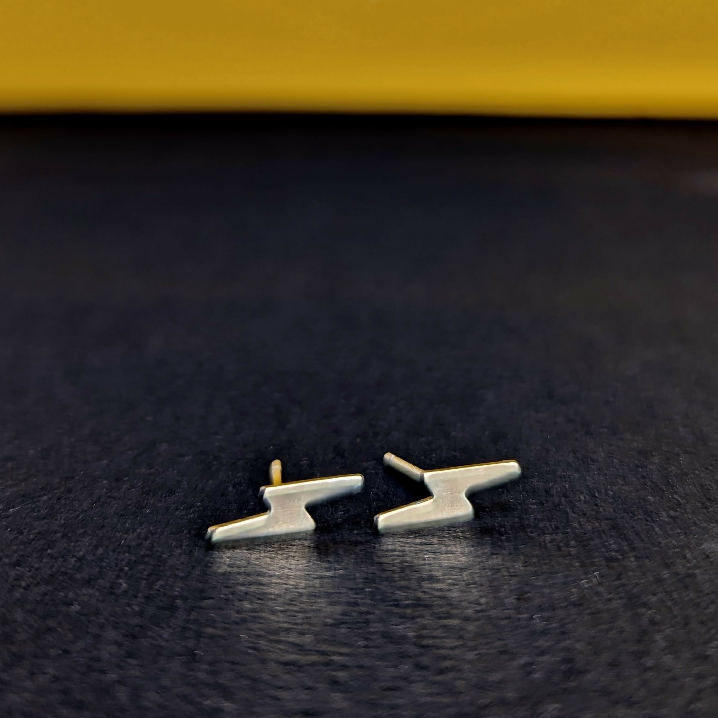 'Electra' Sterling Silver Tiny Lightning Stud Earring