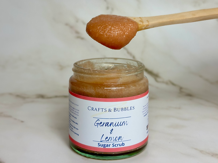 Geranium & Lemon Sugar Scrub- Large (310g)