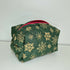 Mini Quilted Christmas Cosmetic Makeup Bag With Gold Snowflake Pattern