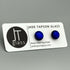 Mid Blue Dichroic Fused Glass Sterling Silver Stud Earrings - Handmade by Jade Tapson Glass.