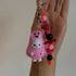 Pink Ghost Cat Felt Keyring