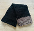 COZY & CHUNKY 2-COLOUR SCARF - BLACK & FAWN - MID LENGTH