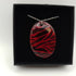 Red and Black Striped Enamel Pendant