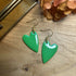 Lovely Green Enamel Heart Earrings
