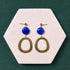 Cleo Blue Beaded Brass Statement Drop Earrings