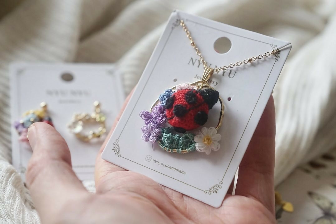 Ladybird Flower Garden Style Necklace