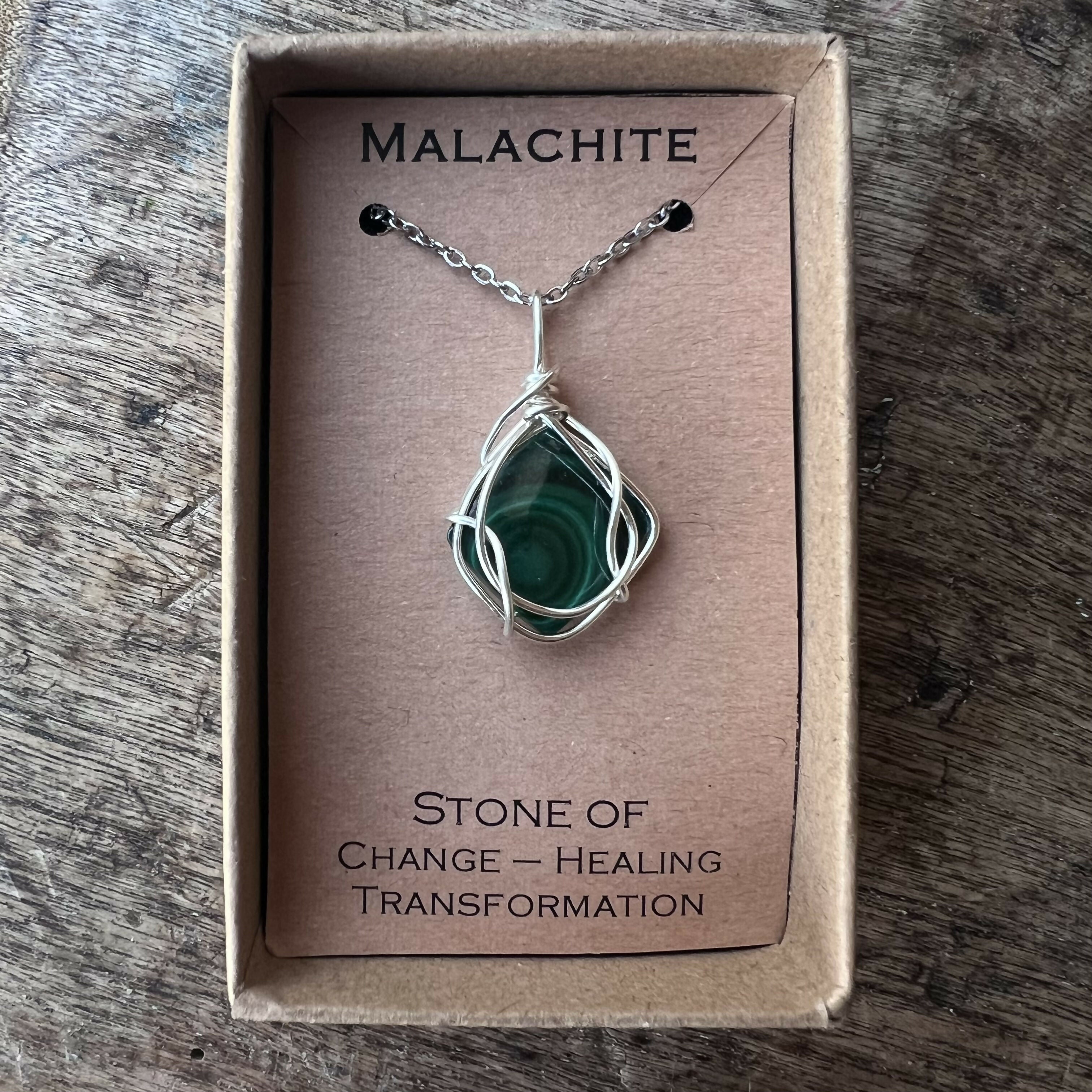 Malachite Wire Wrapped Pendant