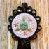 Black Hand Embroidered Floral Bookmark
