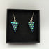 Green Spots on Black Triangular Dichroic Earrings