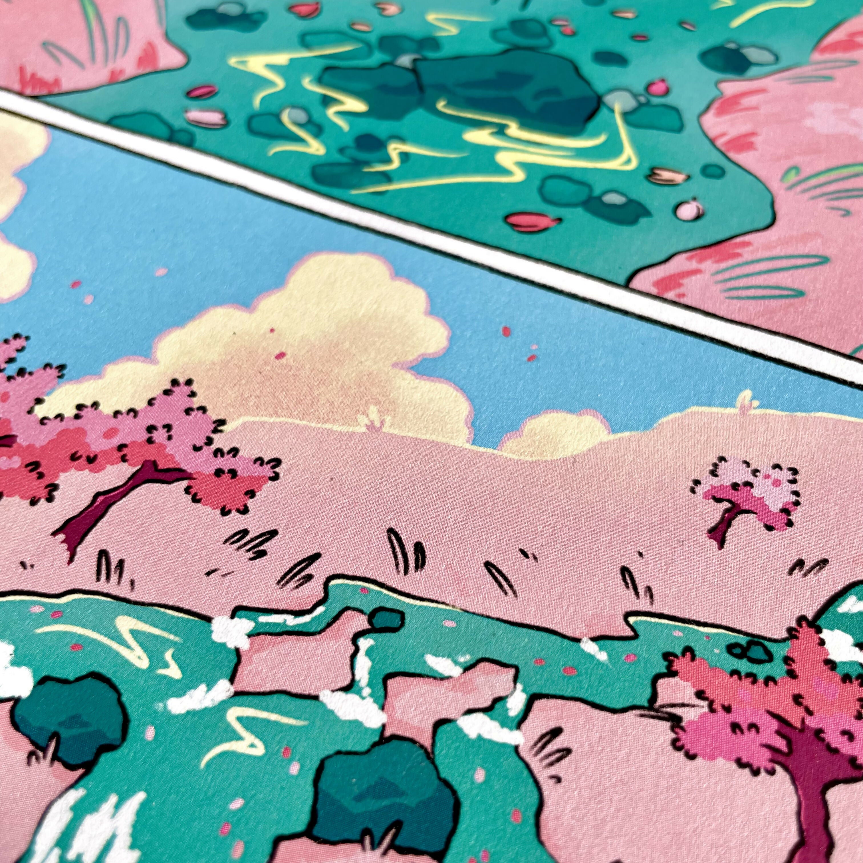 Cherry River A4 Print