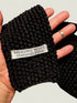 PURE MERINO WOOL, ALL BLACK, LONG LENGTH, SKINNY SCARF