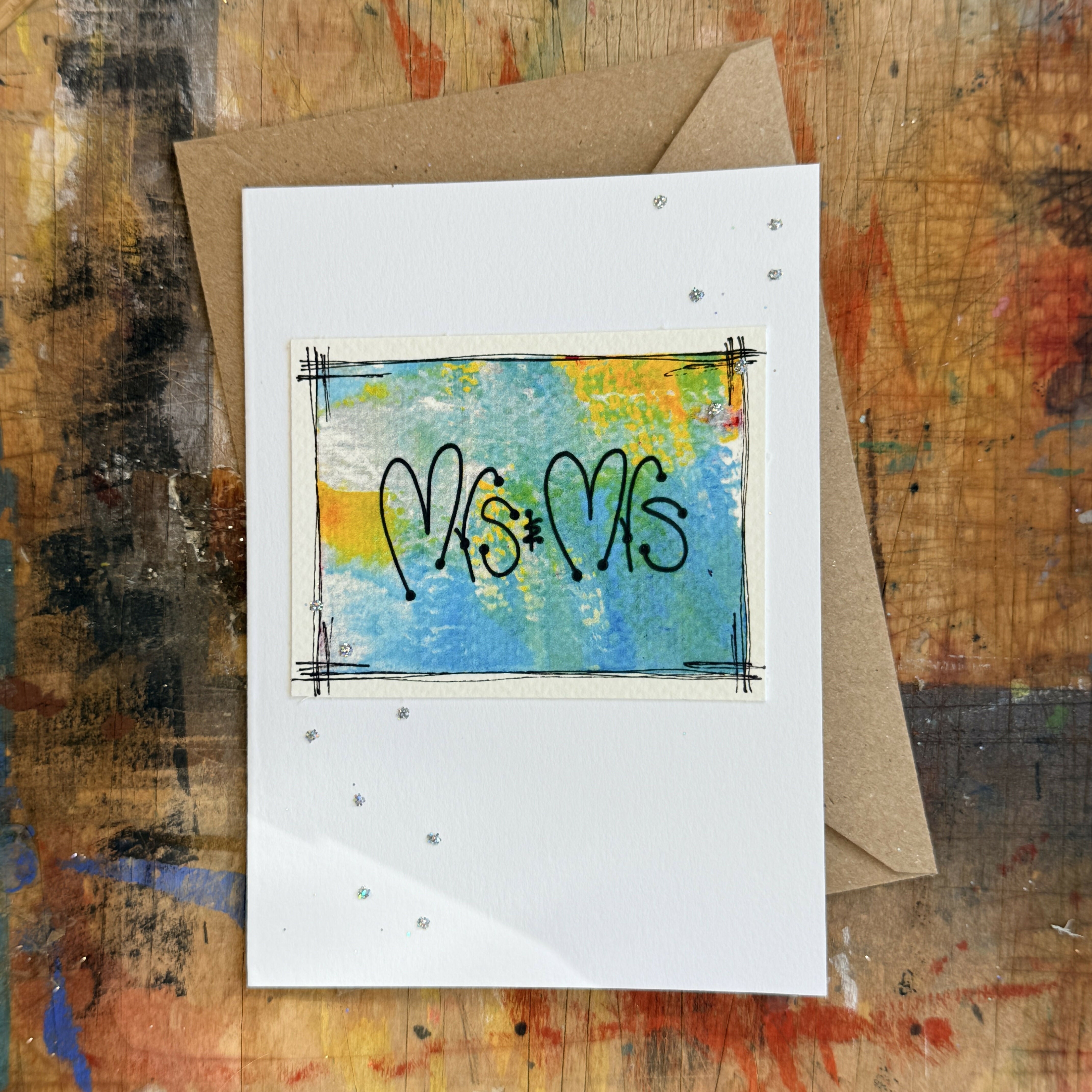 Abstract Mrs & Mrs Card in Blue