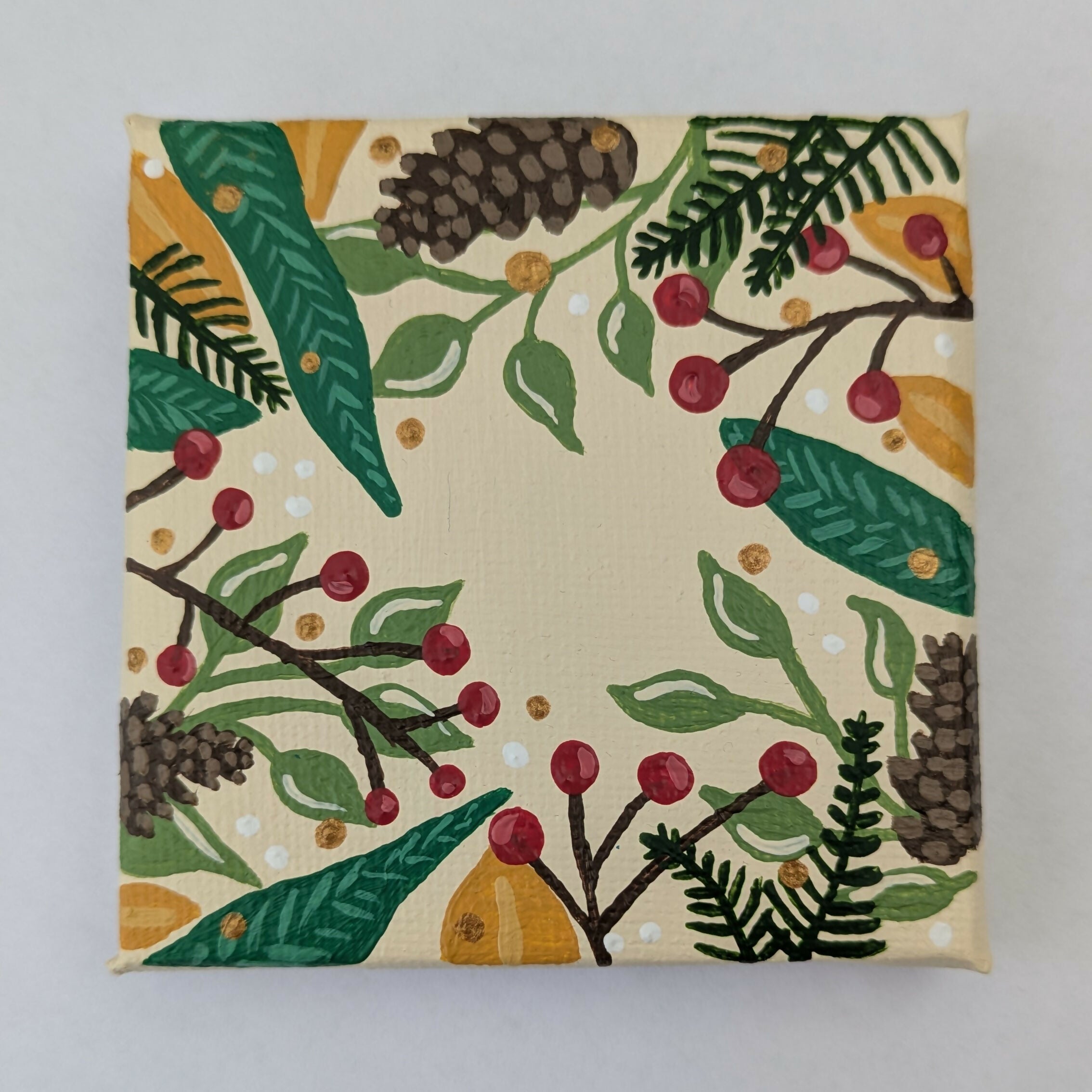Mini Canvas Foliage Christmas Decoration