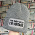 Not Old Vintage Cuffed Rectangular Patch Beanie Hat