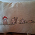 Fun Pigs Natural Linen Look Bolster Cushion - Handmade and Embroidered