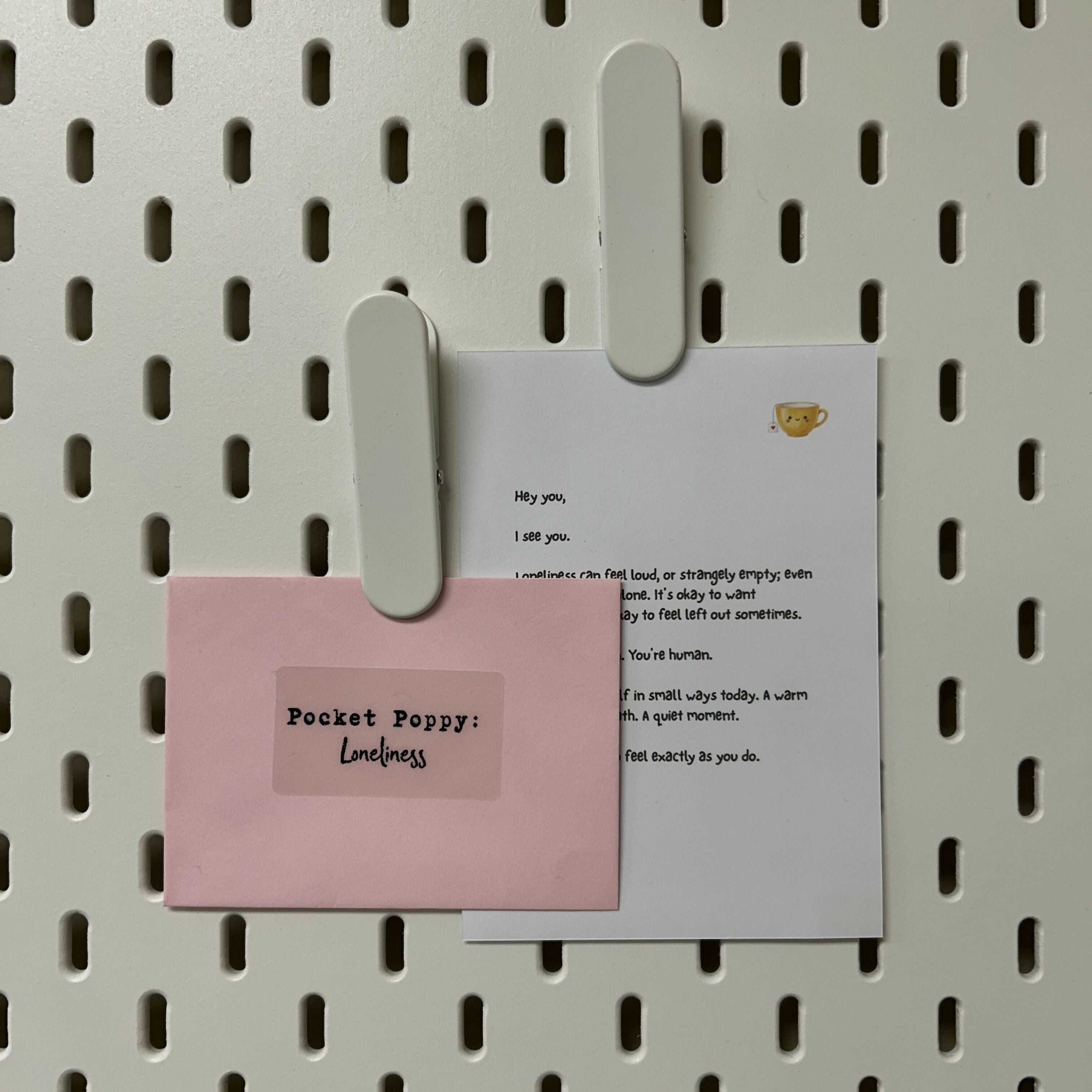 Loneliness Pocket Poppy Mini Quick Fix Letter