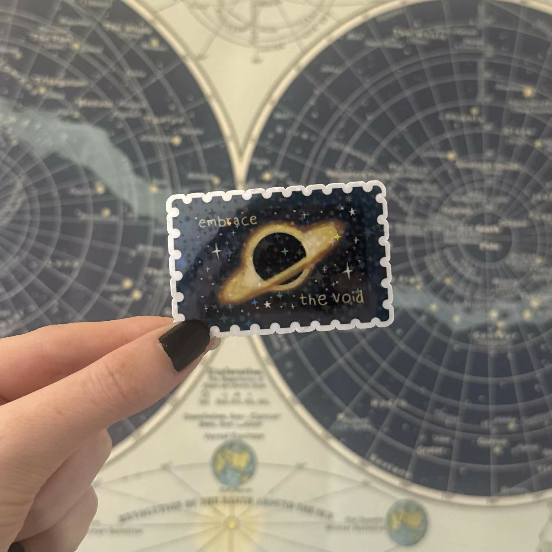 Embrace the Void Black Hole Space Holographic Vinyl Sticker
