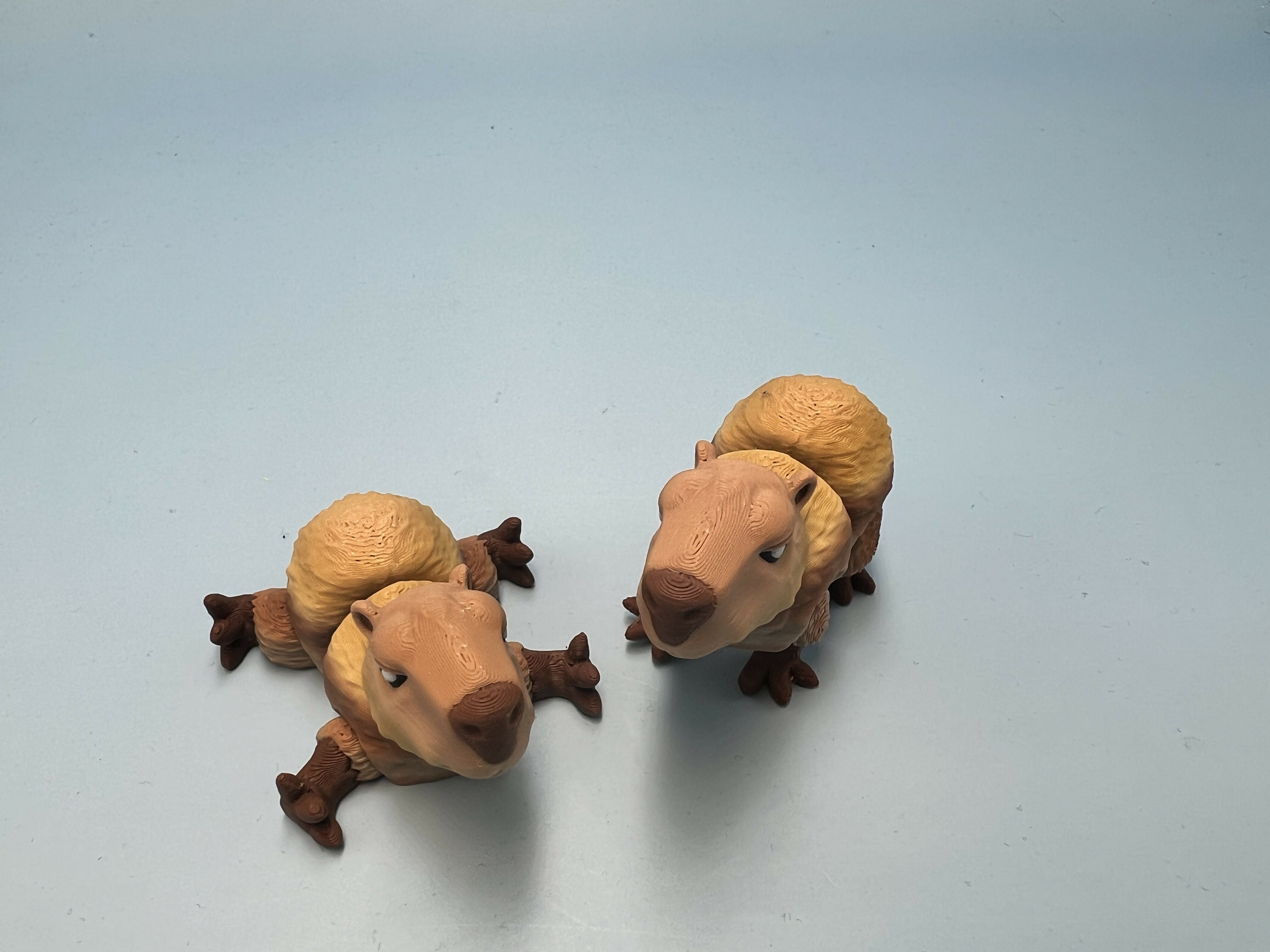 3D Printed SMALL: Articulated Sensory Fidget Animal friends Capybara 6.5cm