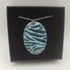 Light Blue and Black Striped Enamel Pendant