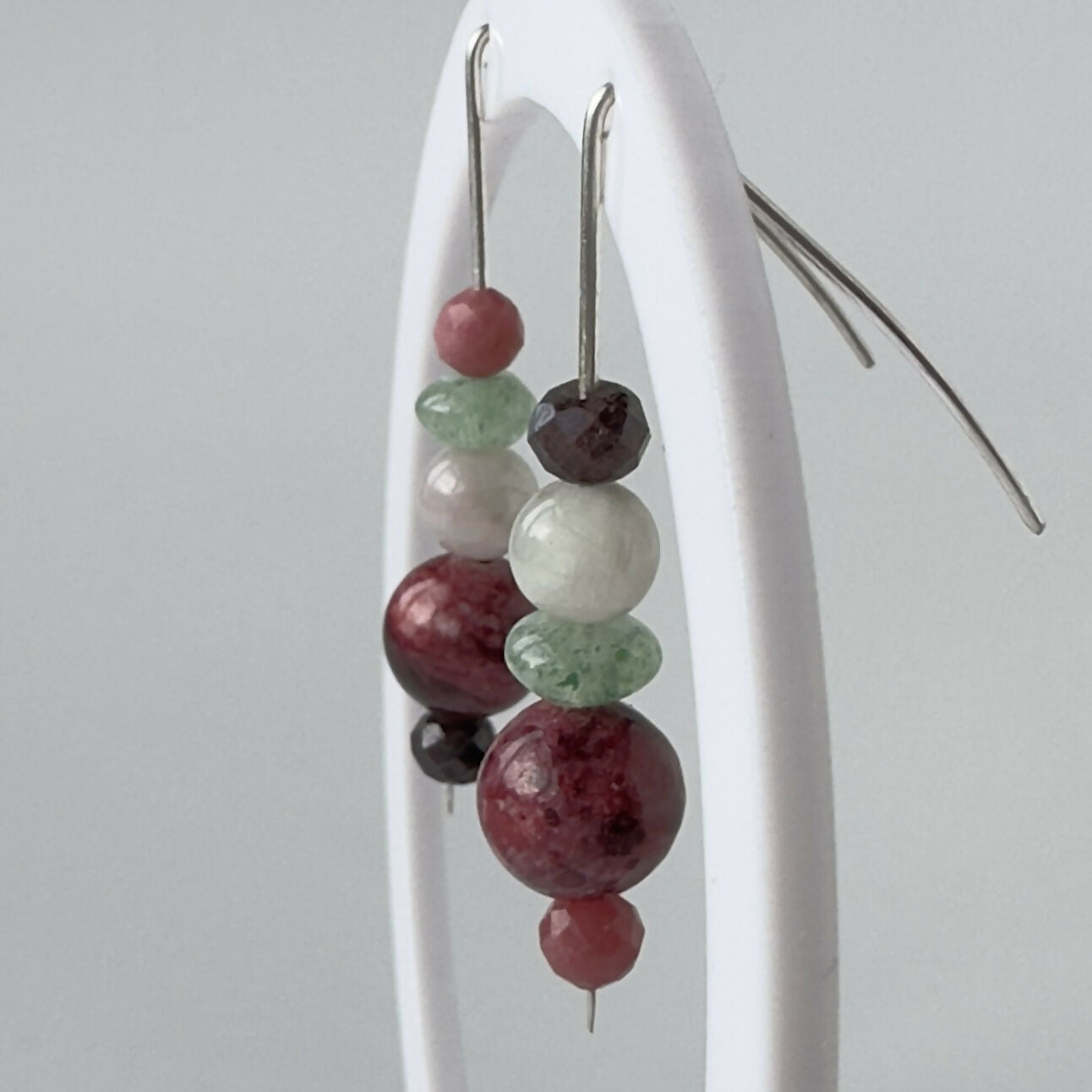 HEALING CRYSTAL & STERLING SILVER HEART CHAKRA EARRINGS