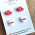 Valentines Day Stud Earrings / Set of 2 pairs of Studs / Handmade Polymer Clay Jewellery