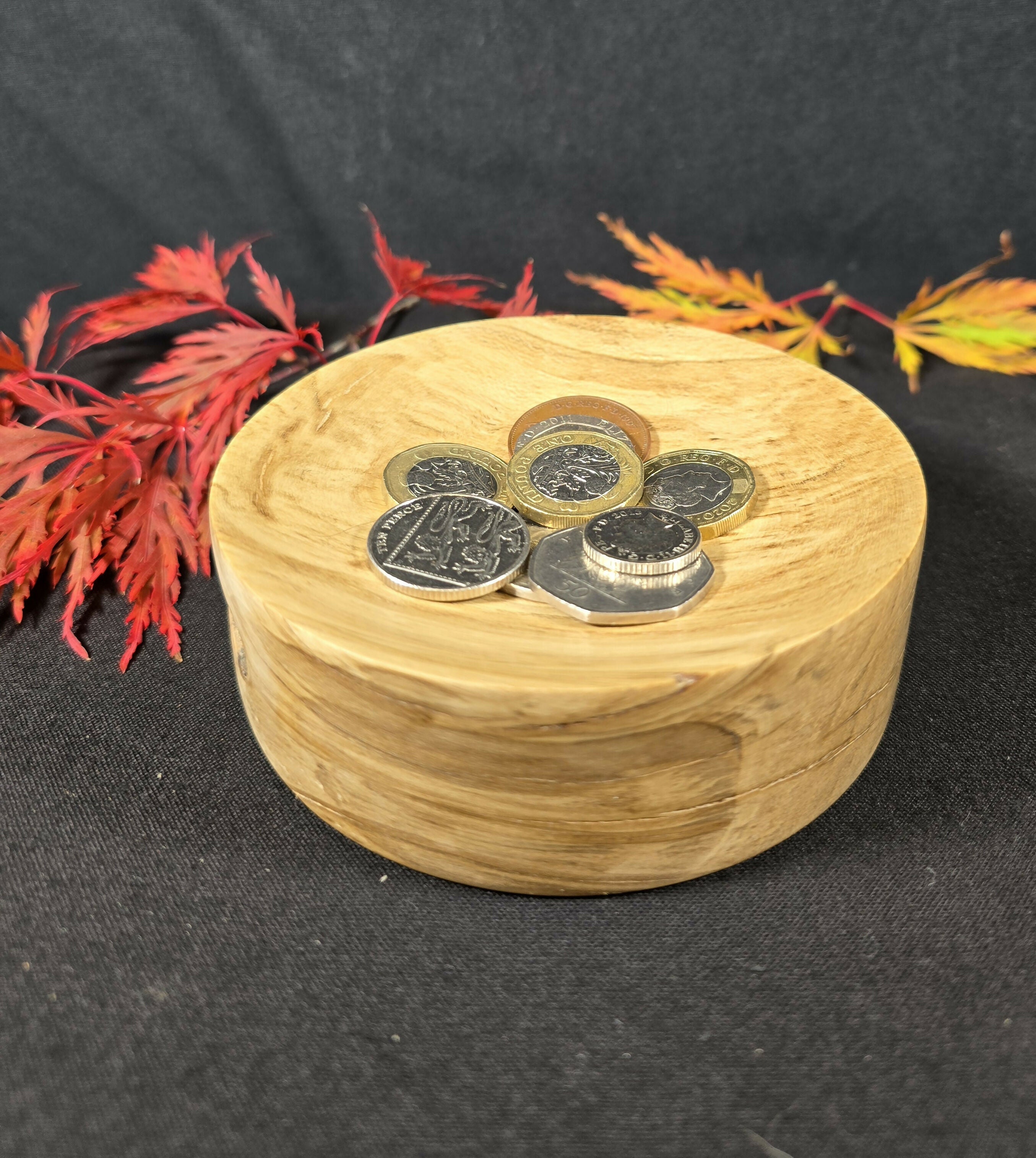 Hand Turned Solid Oak Coin Dish