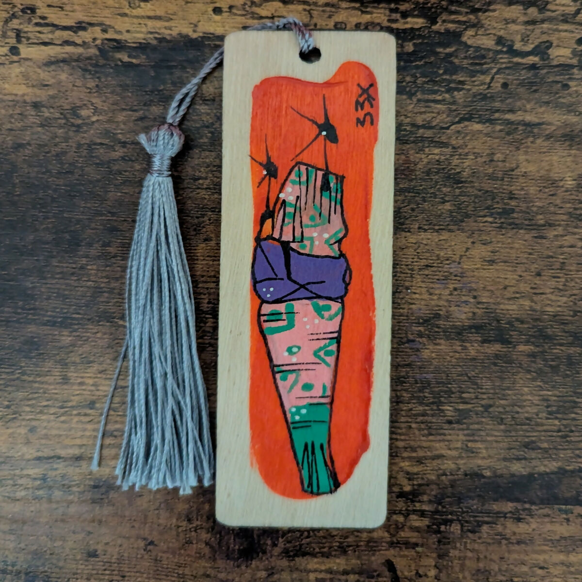 Wooden Hand Painted Bookmark