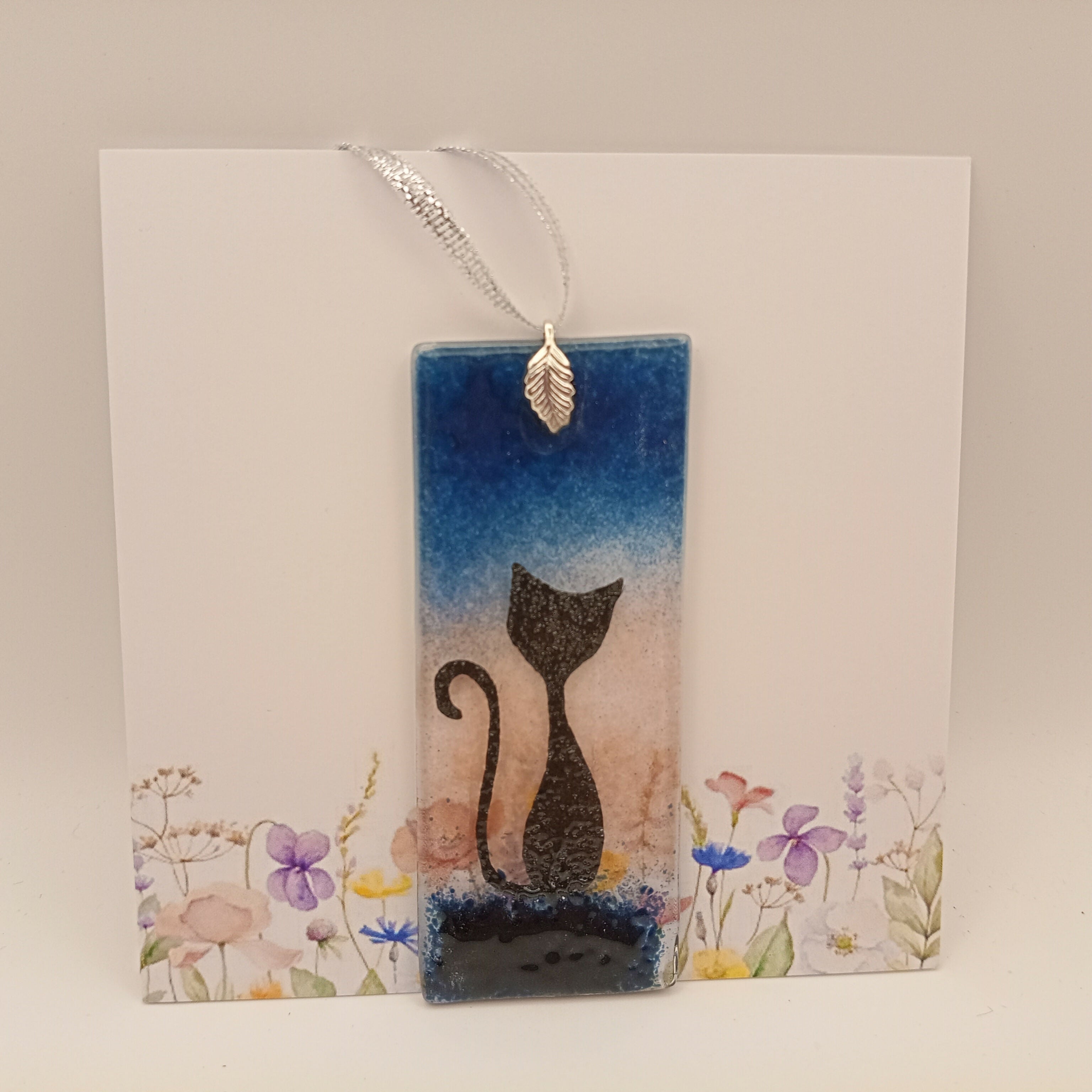 Fused Glass Cat Card