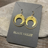 Hammered Brass Ancient Moon Earrings