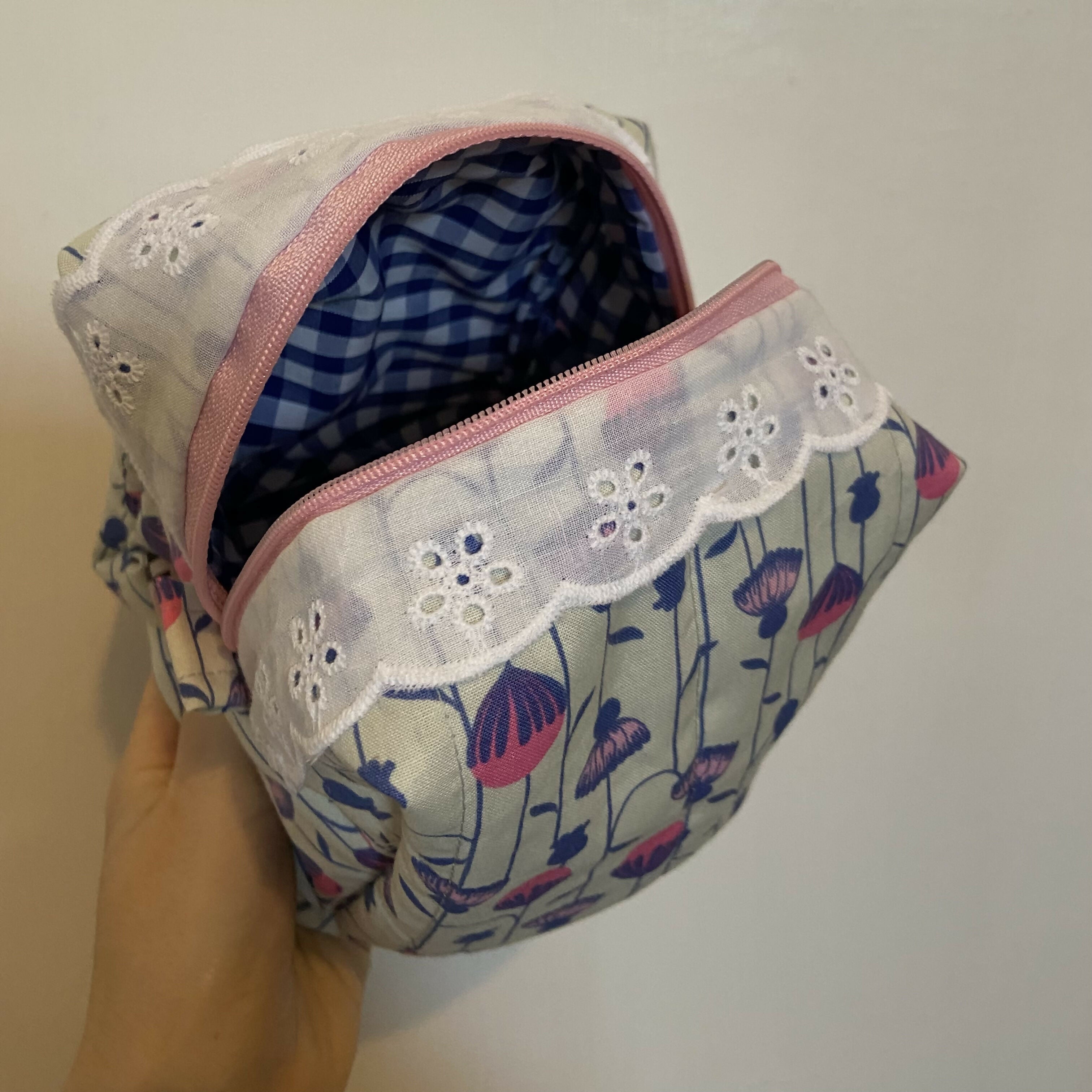 Blooming Flowers Tall Boxy Cosmetics Bag