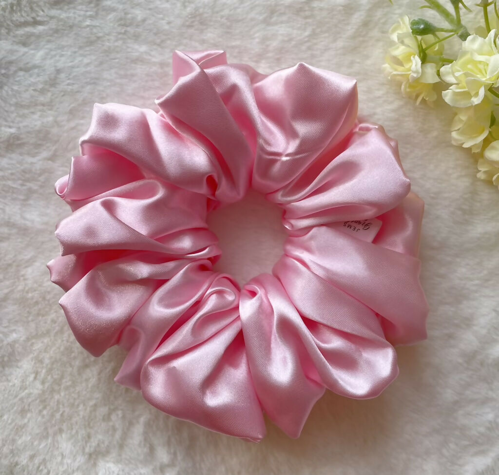 Pink Silk Scrunchies