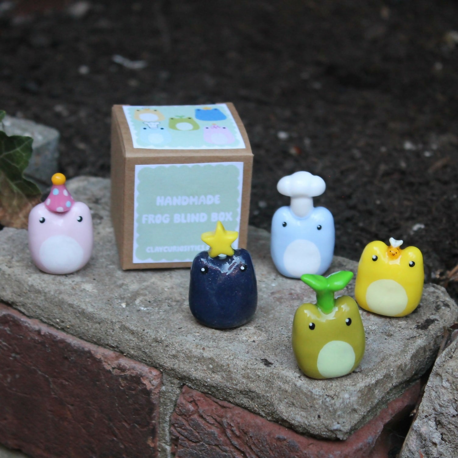 Handmade Polymer Clay Frog Blind Box