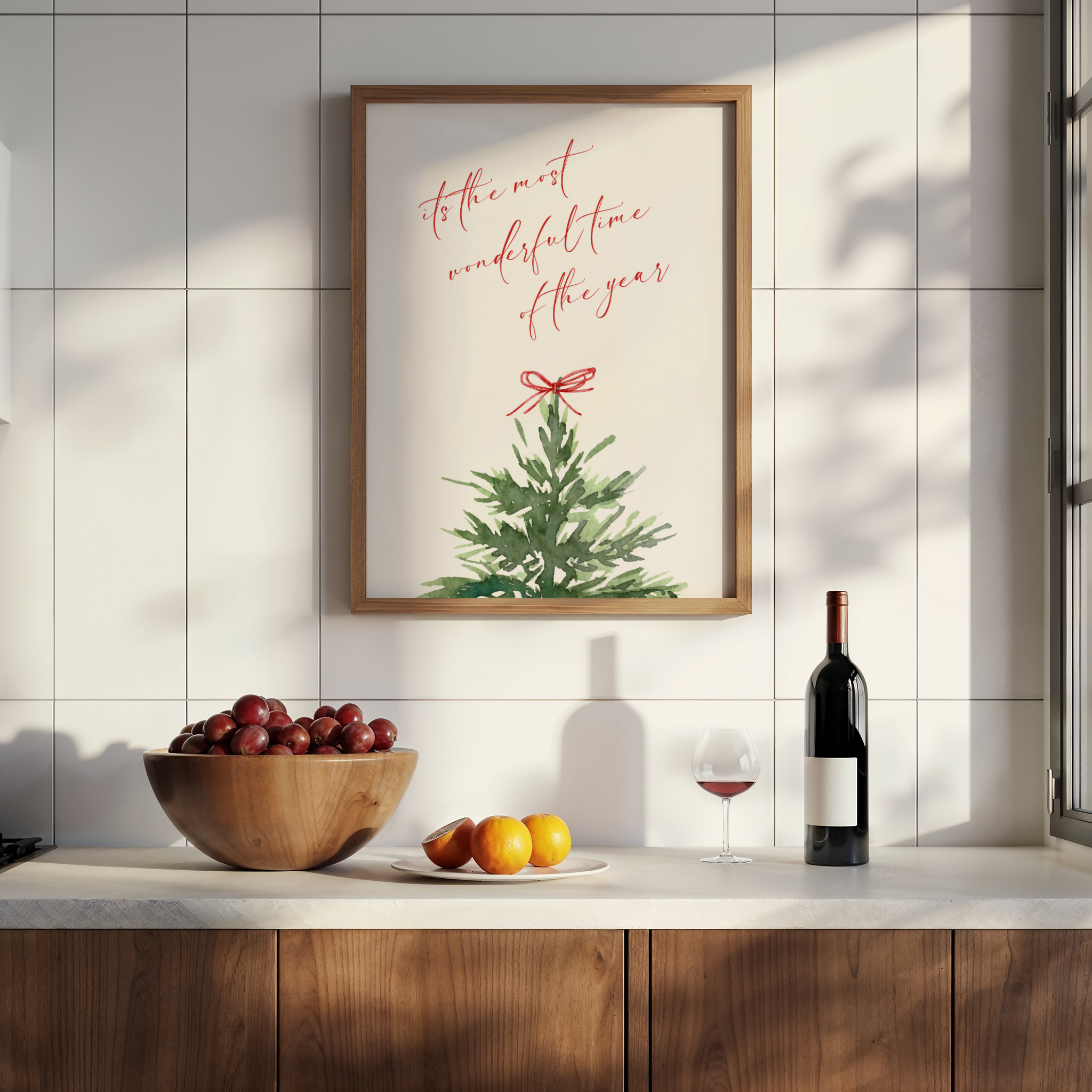 THE MOST WONDERFUL TIME OF THE YEAR CHRISTMAS WALL ART PRINT