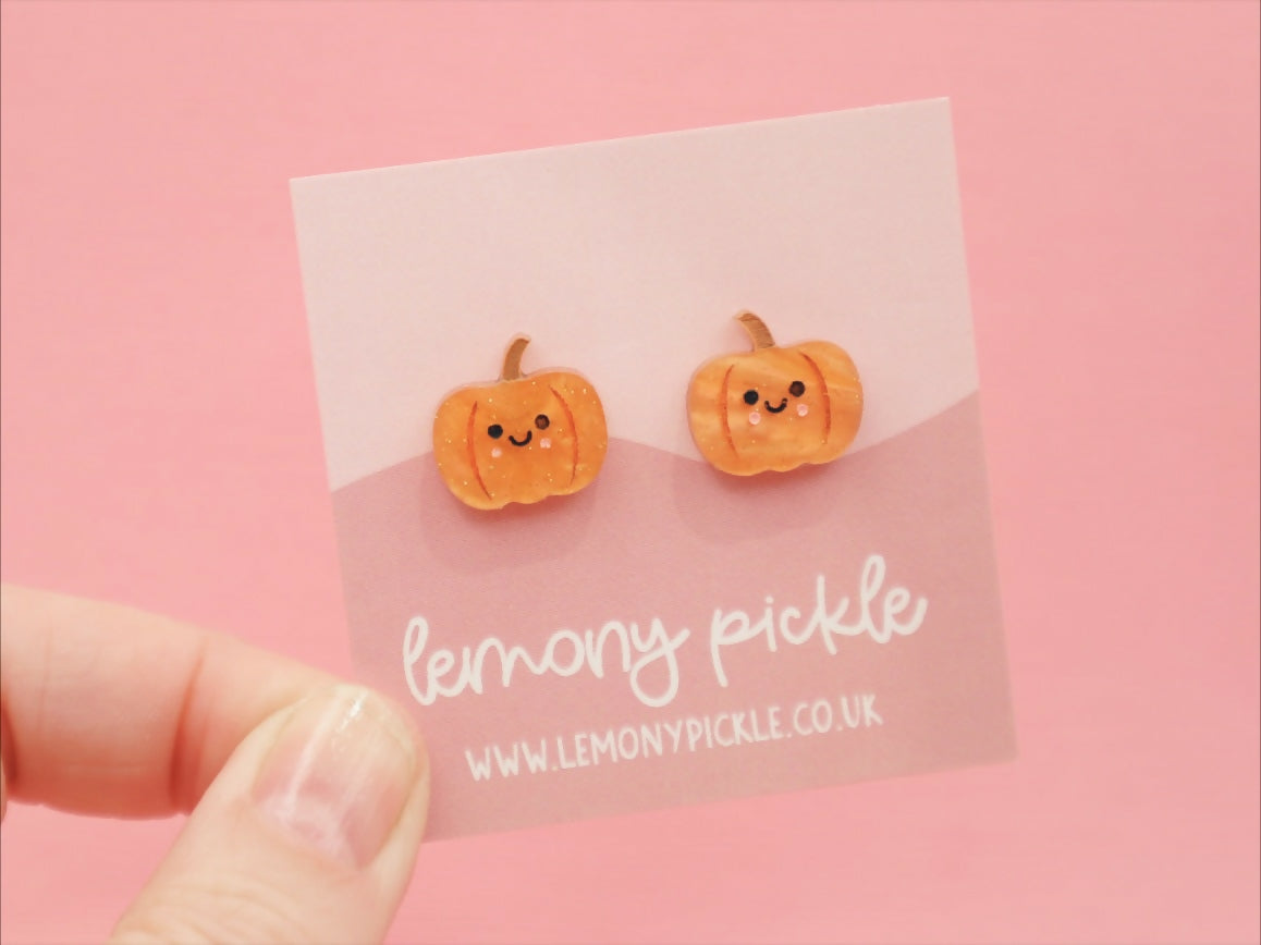 Happy Pumpkin Studs